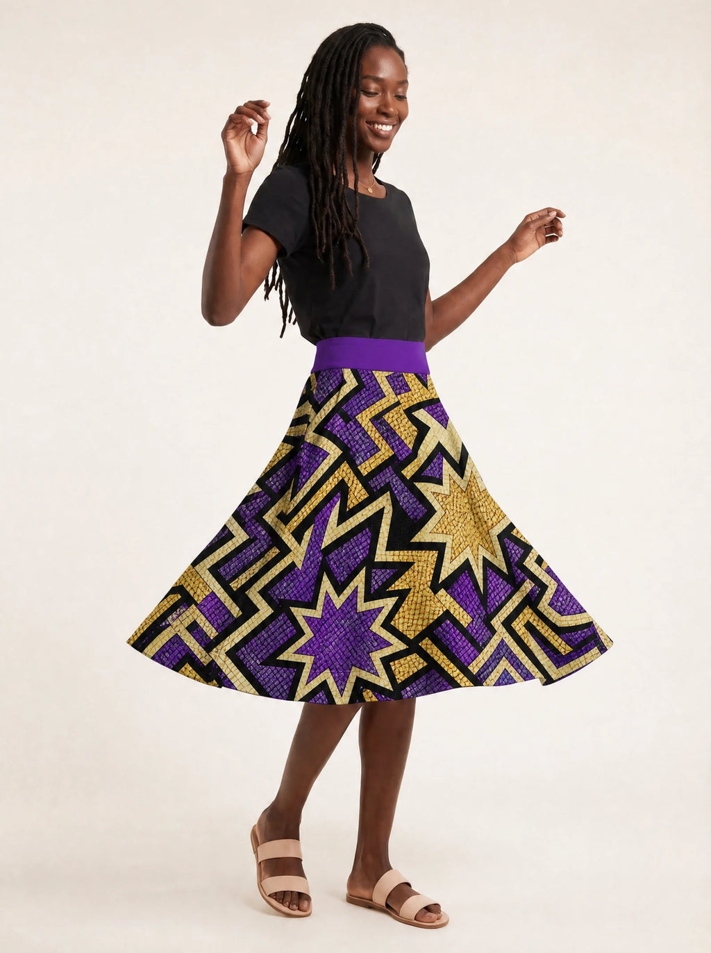 "Sheba" Twirl Skirt — twirling, skirt flared out