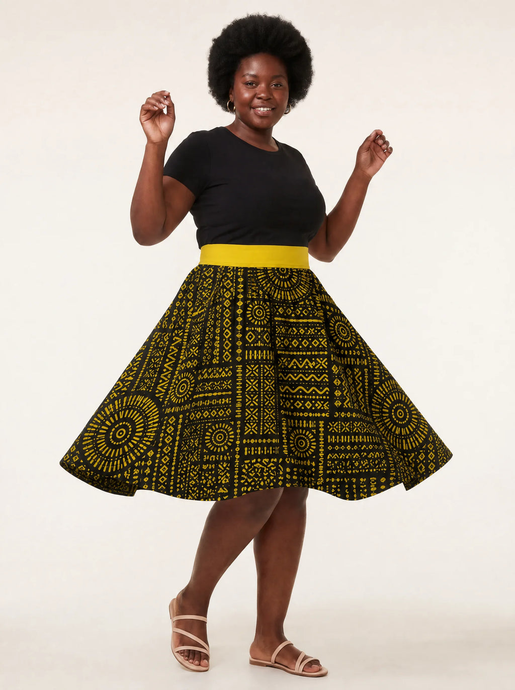 "Lamu" Twirl Skirt — twirling, skirt flared out