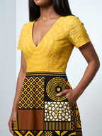 "Manjano" Short Sleeve Maxi Dress
