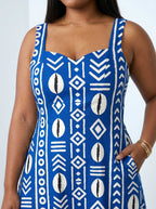 "Oshun" Royal Blue Corset Dress