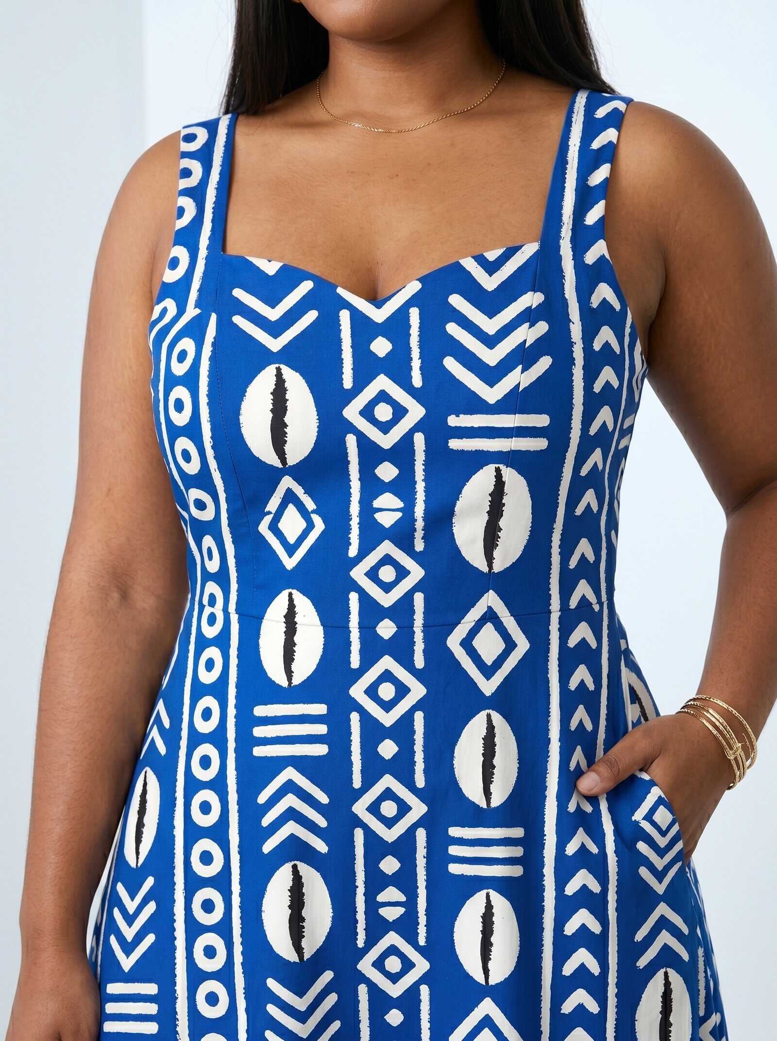 "Oshun" Royal Blue Corset Dress
