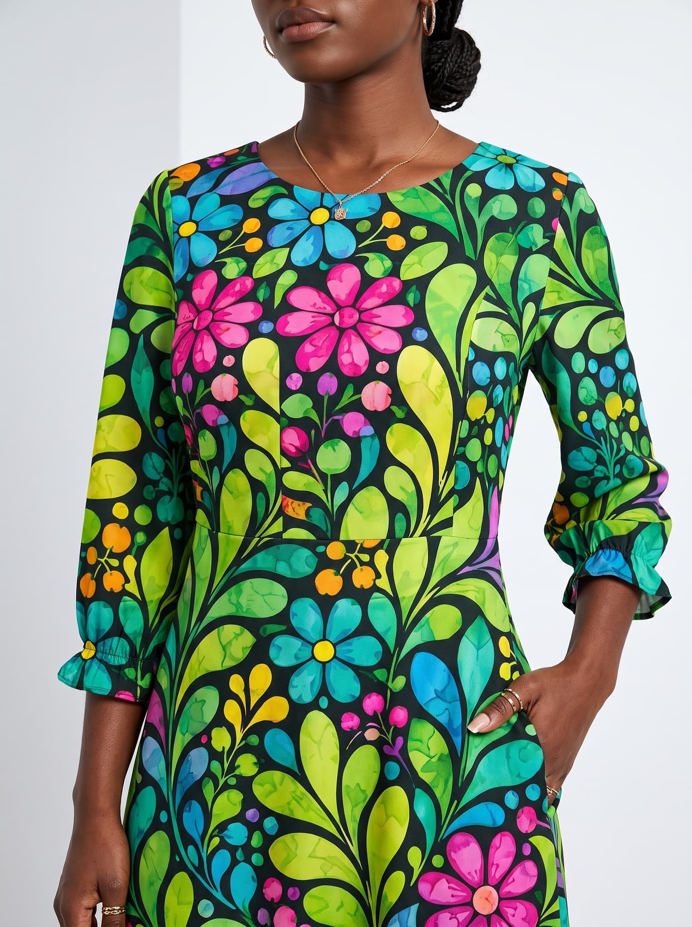 "Zumaridi" Long Sleeve Maxi Dress