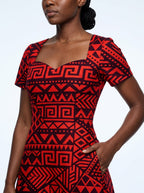 "Shaka Burgundy" Sweetheart Midi Dress