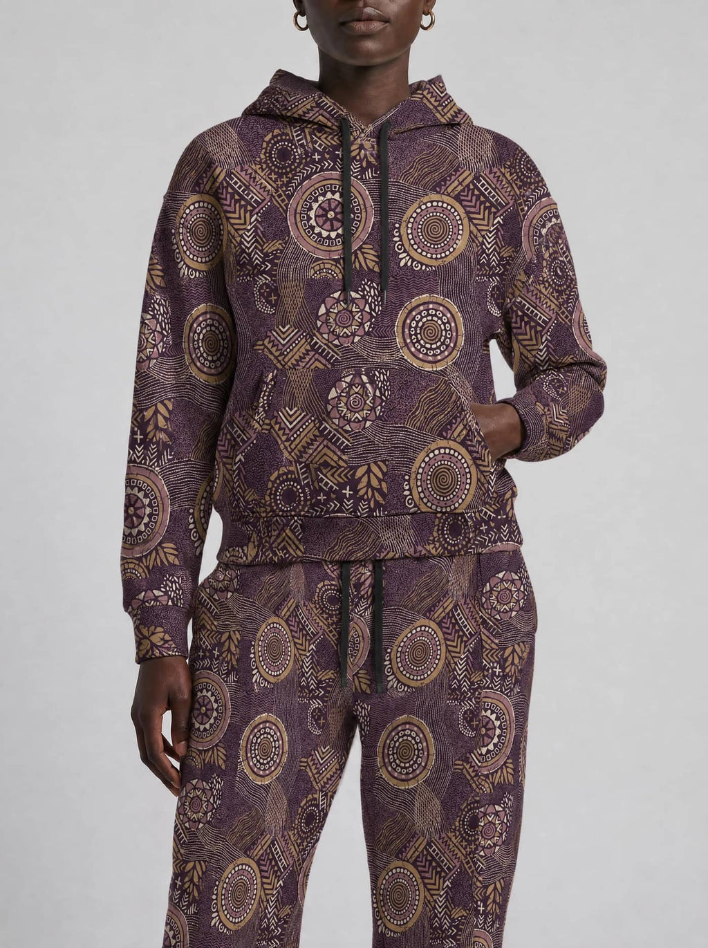 "Kitanzi" Plum Gold Hoodie & Jogger Set