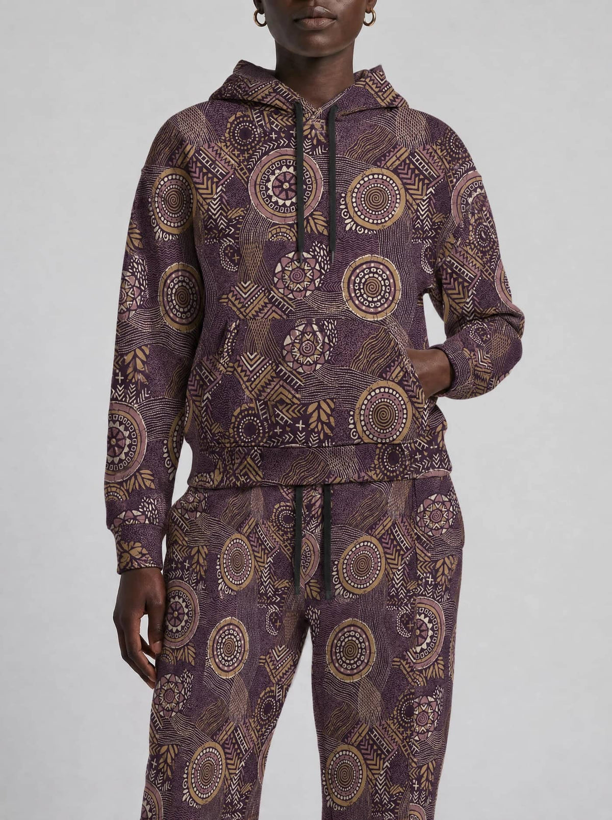 "Kitanzi" Plum Gold Hoodie & Jogger Set