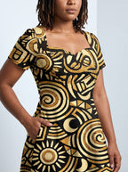 "Sahara" Sweetheart Midi Dress