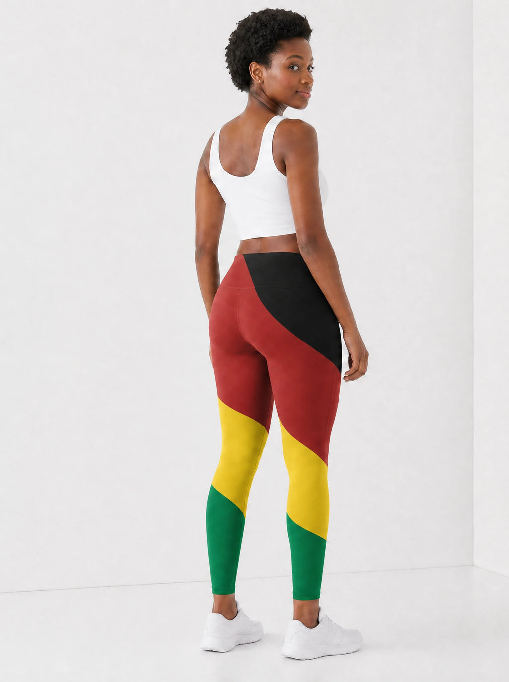 Black History Leggings — back view on model