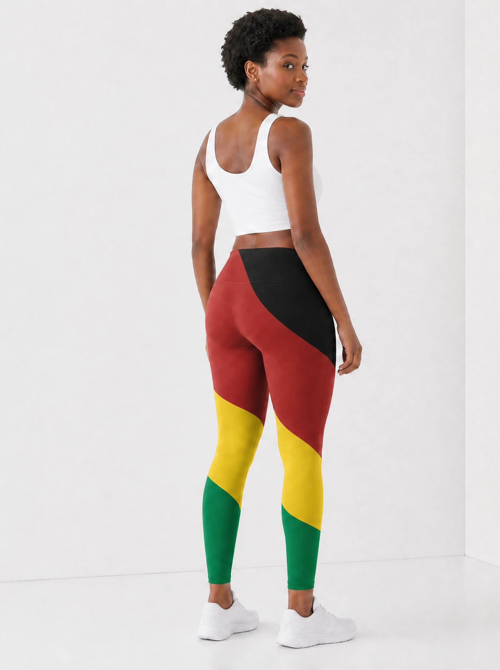 Black History Leggings — back view on model