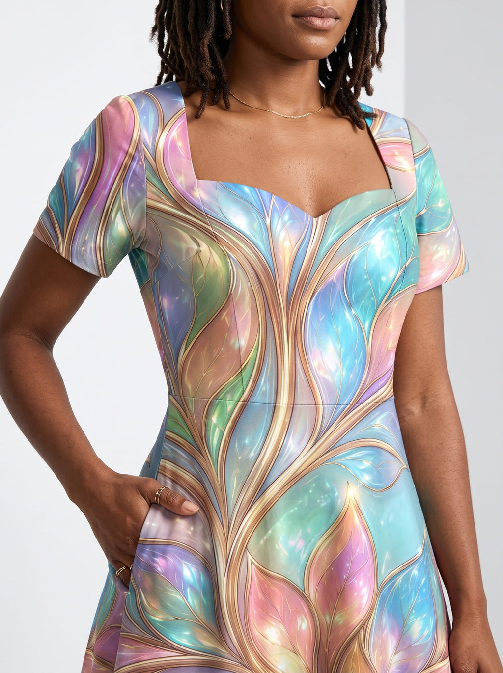 "Almasi" Sweetheart Midi Dress