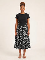 "Duara" Twirl Skirt — front view on model