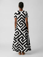 "Zamu" Short Sleeve Maxi Dress