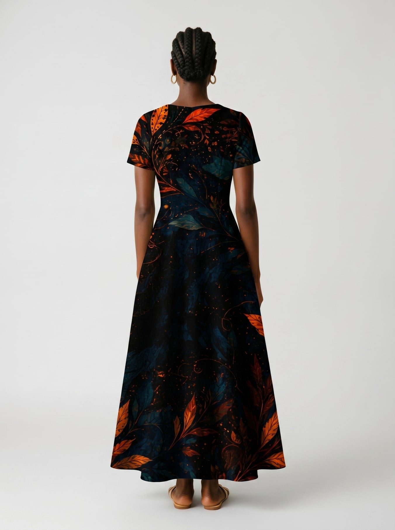 "Huru" Short Sleeve Maxi Dress