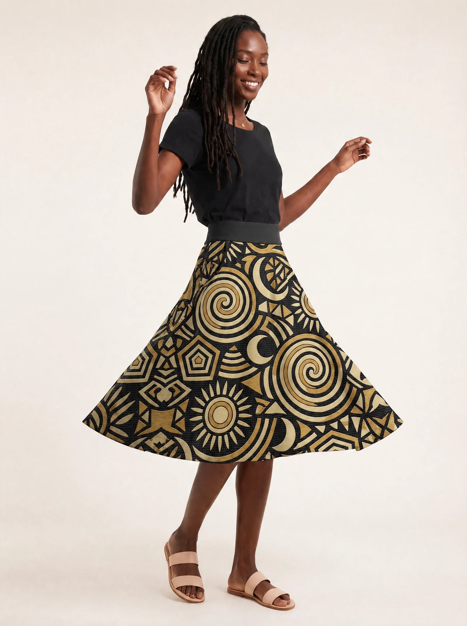 "Sahara" Twirl Skirt — twirling, skirt flared out