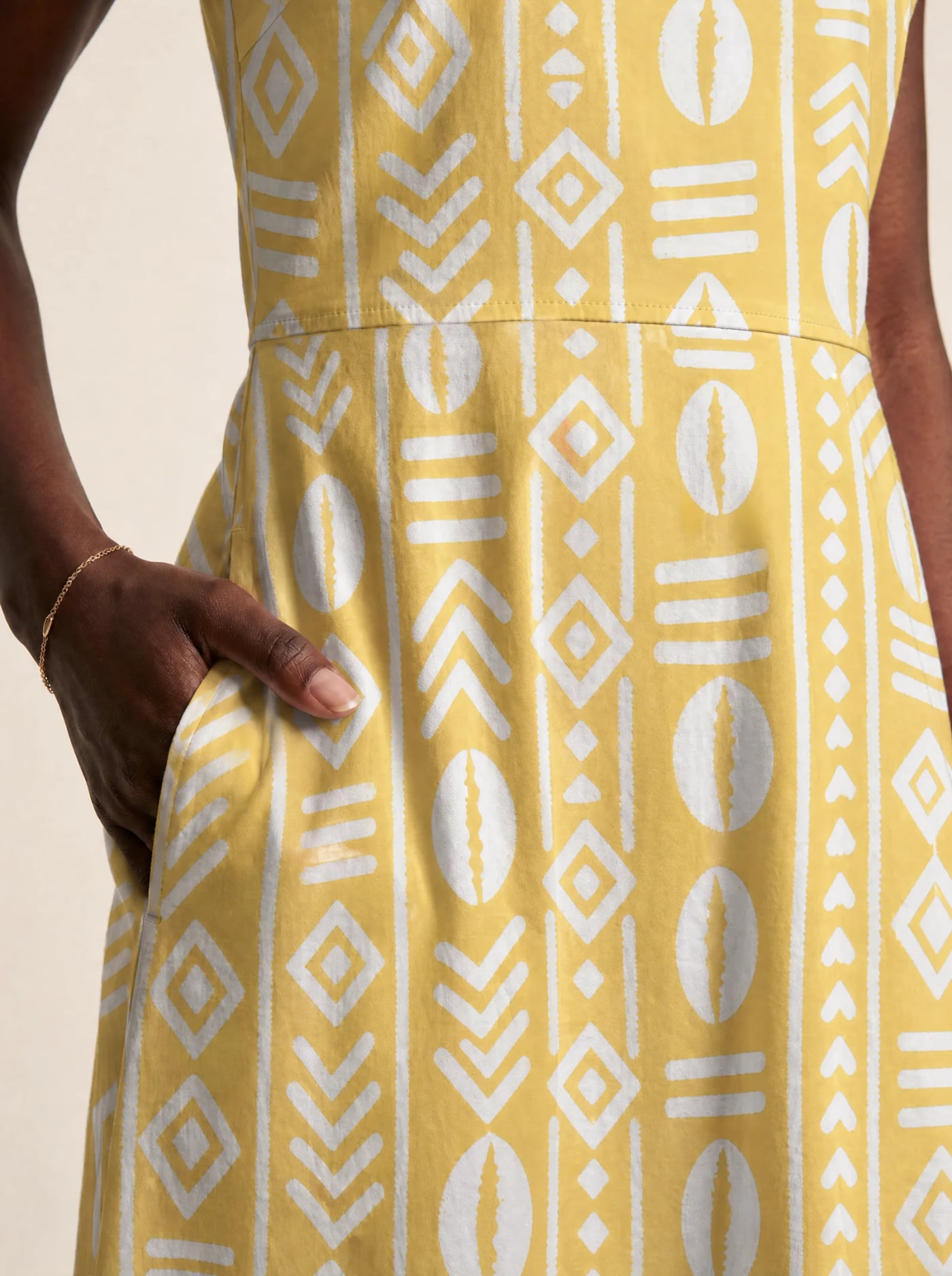 "Oshun Dhahabu" V Neck Midi Dress Promo