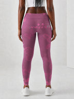 Pink Orchid Leggings — back view on model