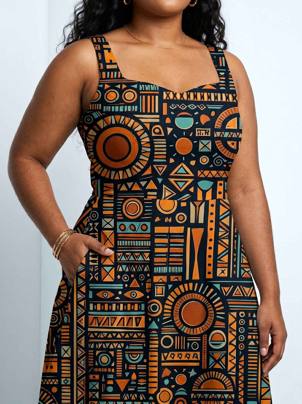 Afrocentric Pattern Corset Dress