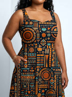 Afrocentric Pattern Corset Dress