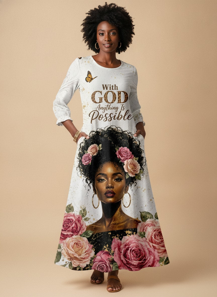 "Tumaini" Long Sleeve Maxi Dress