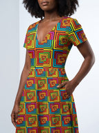 "Msonge" Short Sleeve Maxi Dress