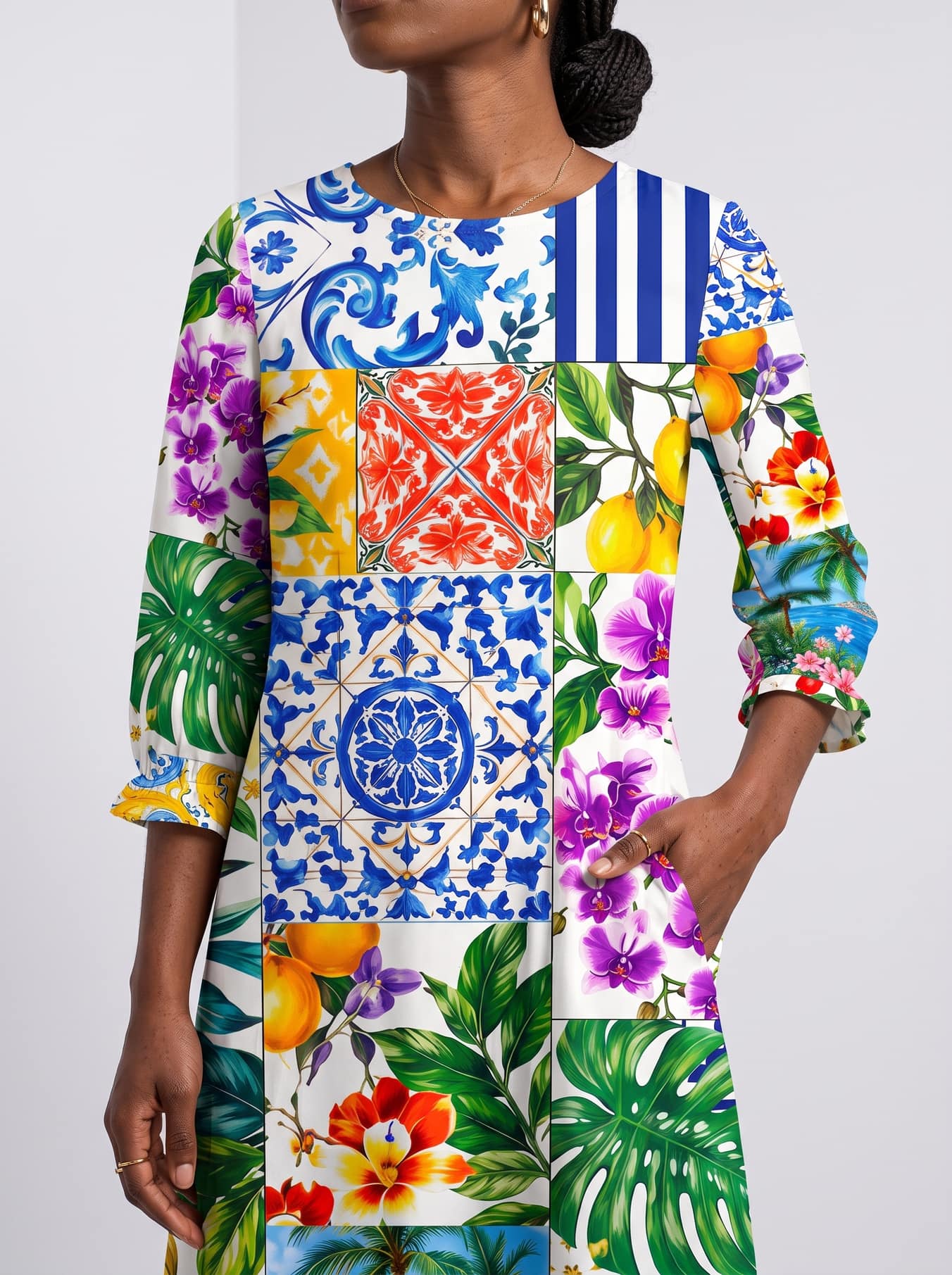 "Kisiwa" Long Sleeve Maxi Dress