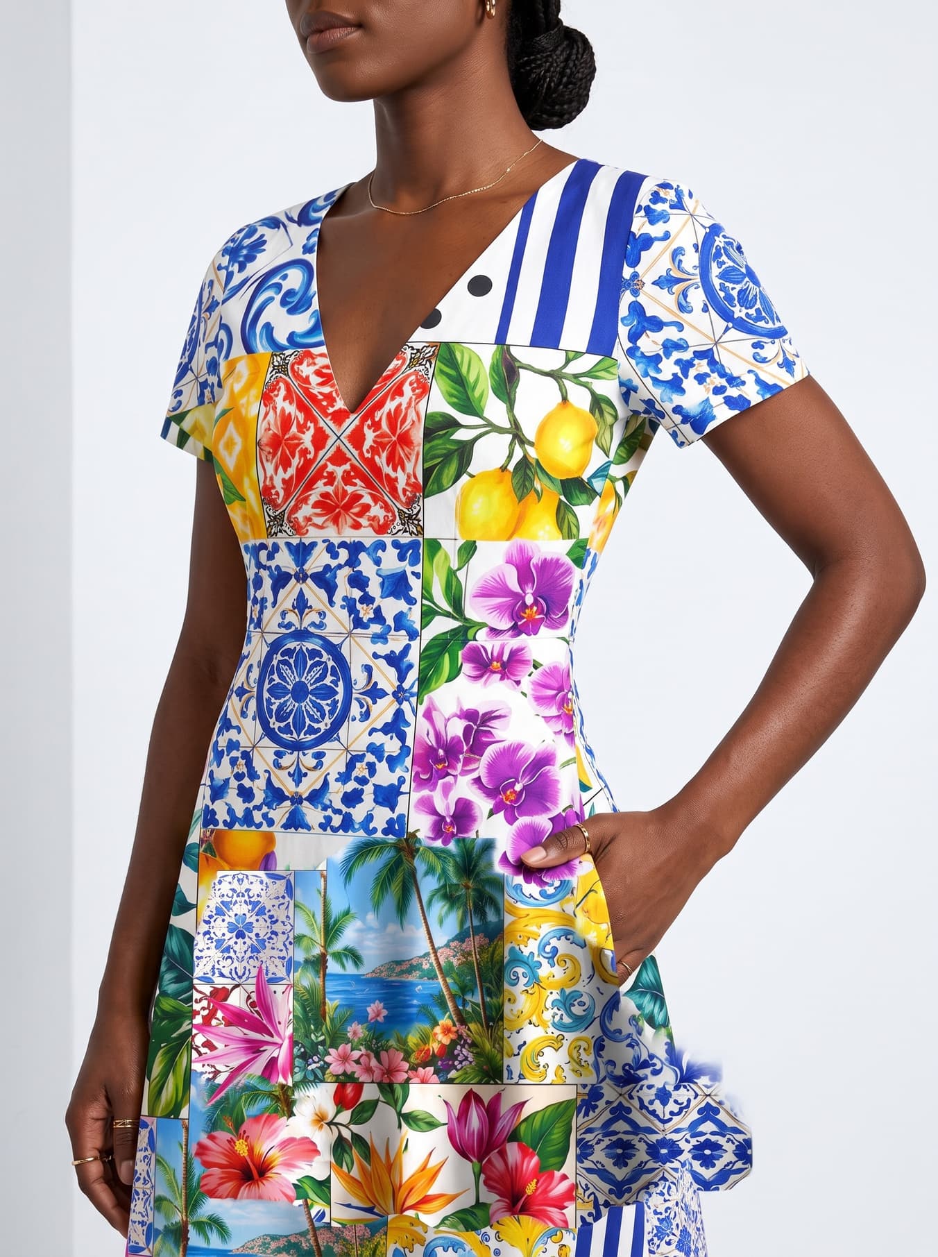 "Kisiwa" Short Sleeve Maxi Dress