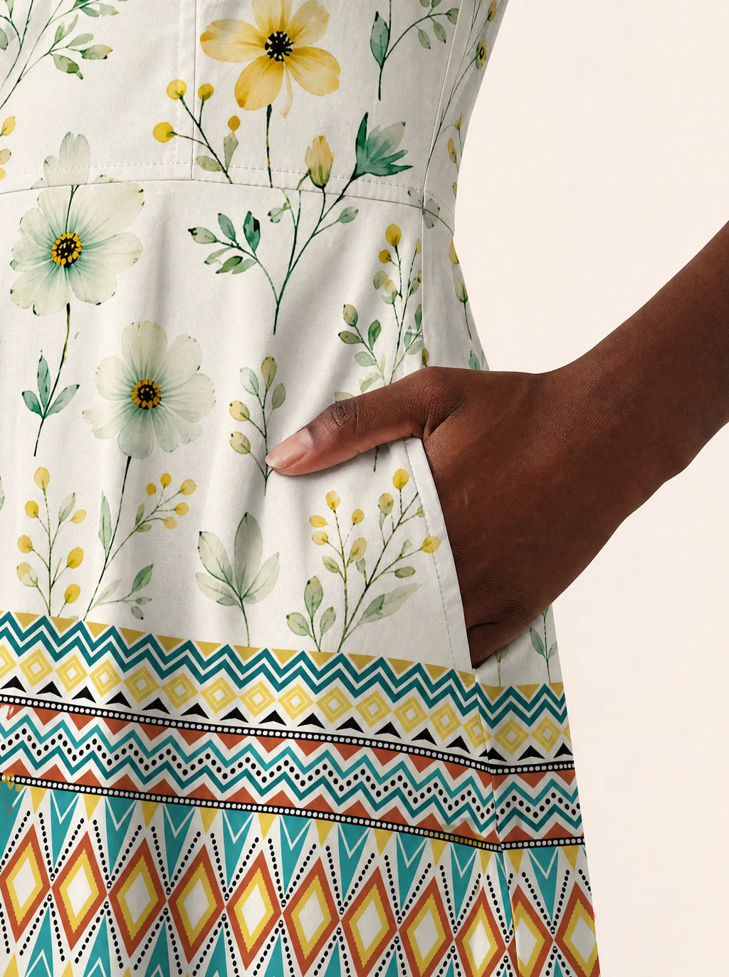 "Alizeti" V Neck Midi Dress
