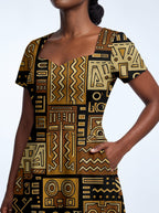 "Sankofa" Sweetheart Midi Dress