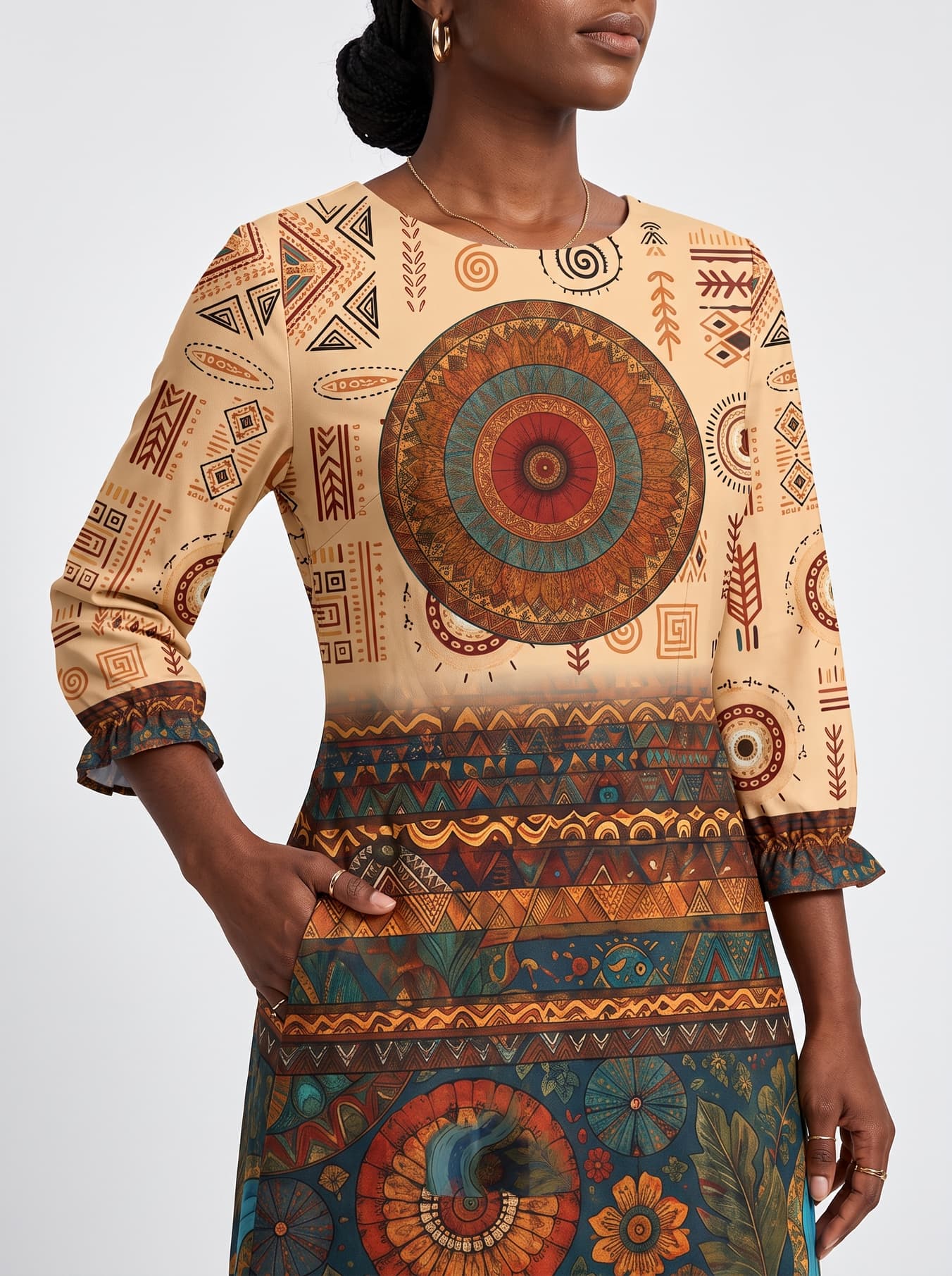 "Mto" Long Sleeve Maxi Dress