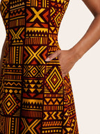 "Mudcloth" V Neck Midi Dress Promo