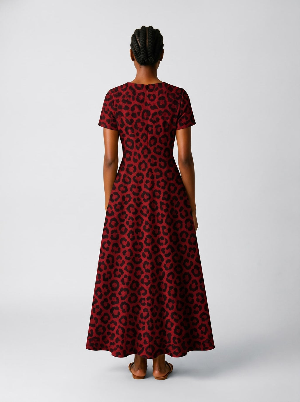 "Imani" Rouge" Short Sleeve Maxi Dress