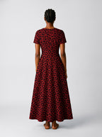 "Imani" Rouge" Short Sleeve Maxi Dress