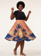 "Machweo" Twirl Skirt — full length on model