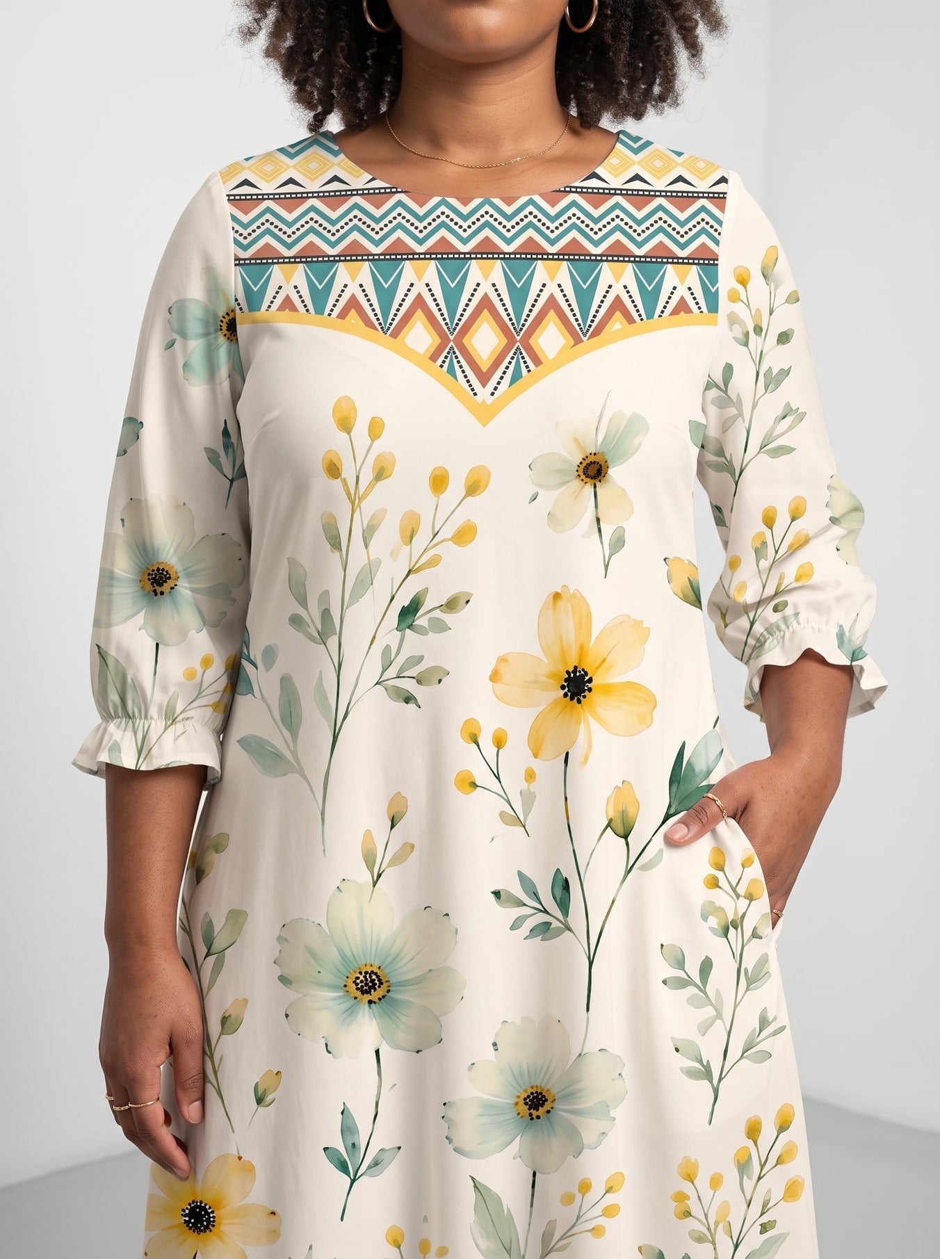 "Alizeti" Long Sleeve Maxi Dress
