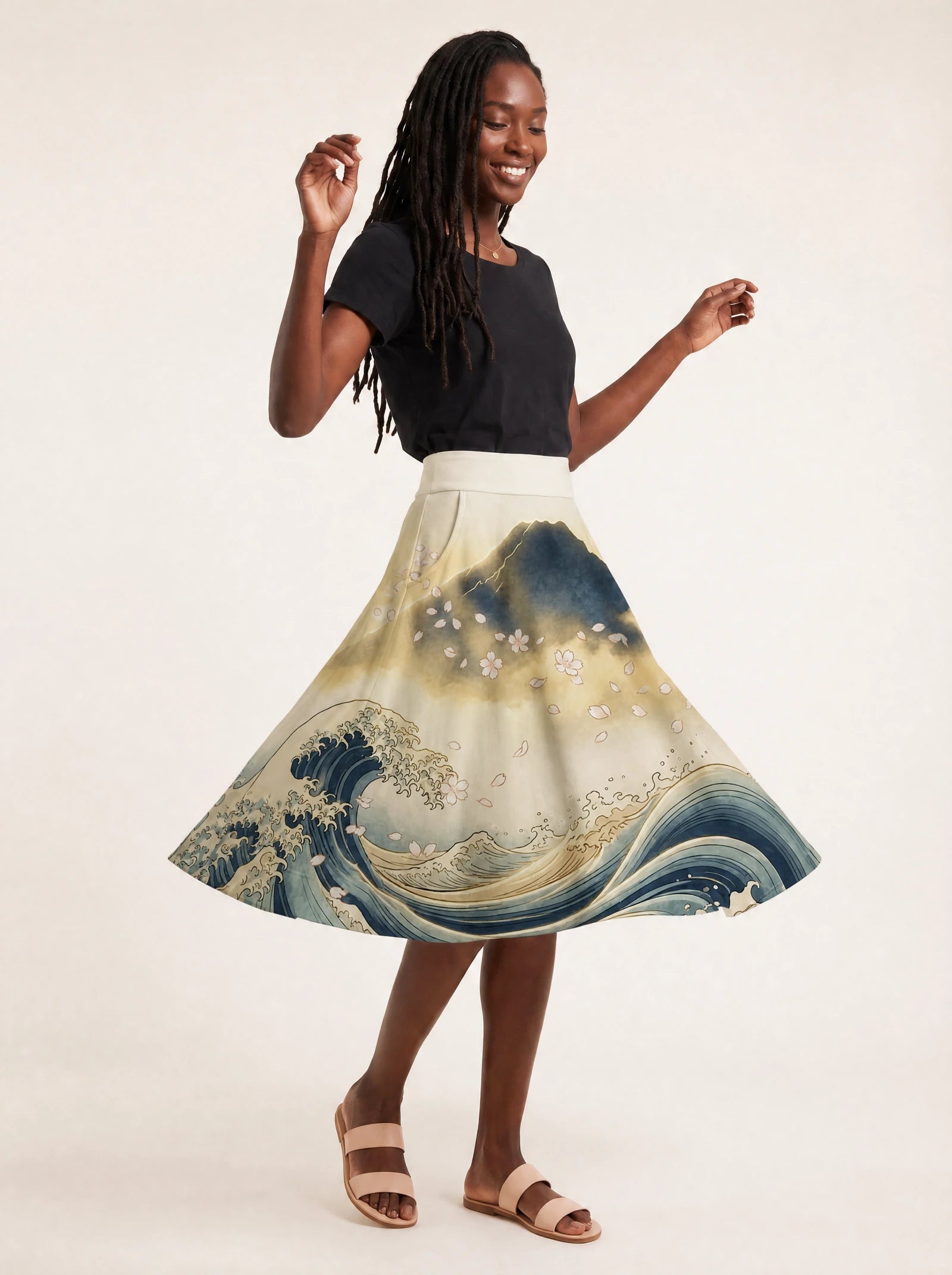 "Wimbi" Twirl Skirt — twirling, skirt flared out
