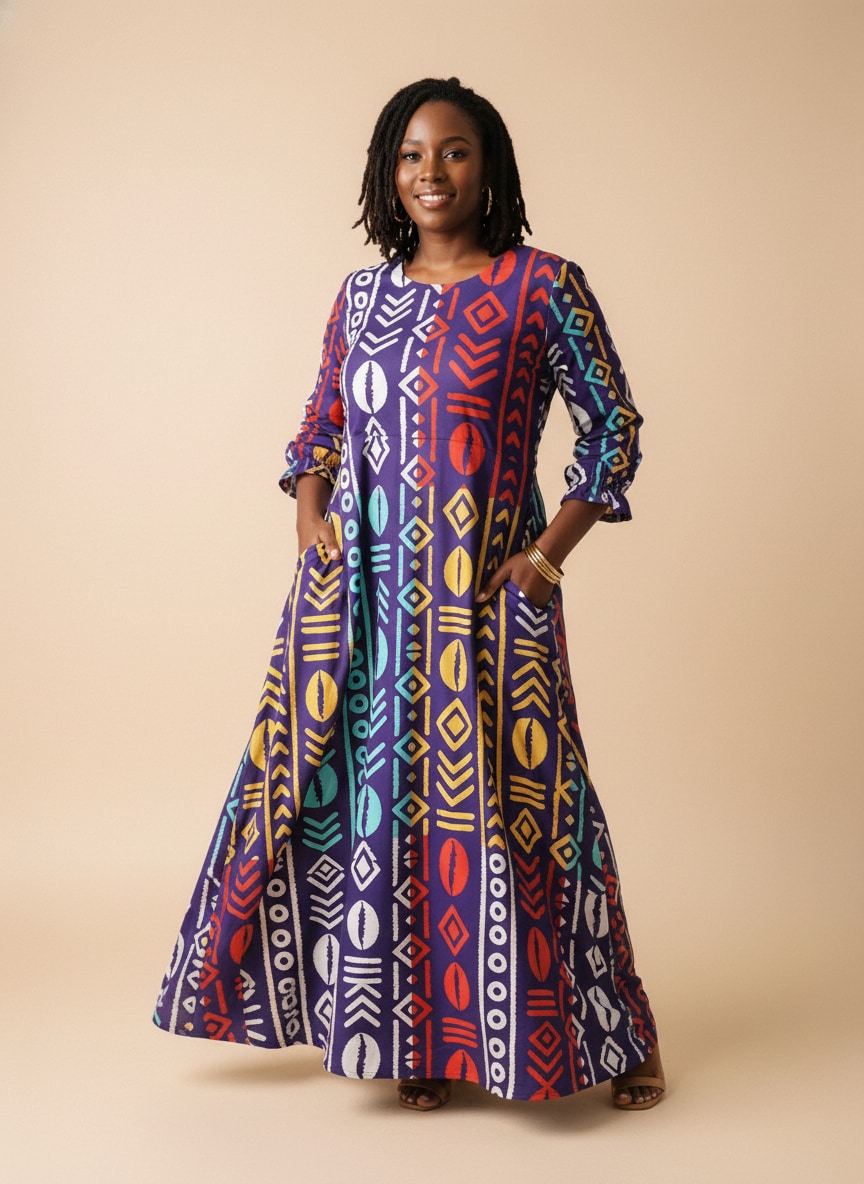 Long Sleeve Maxi Dress – Afropenda