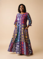 "Oshun Zamani" Long Sleeve Maxi Dress
