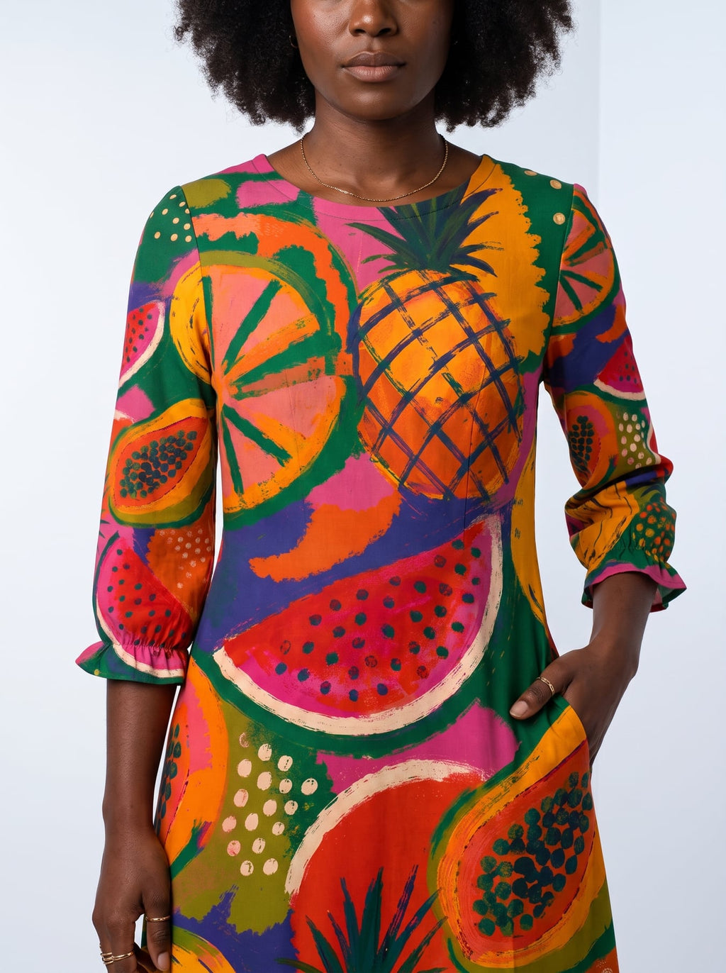"Matunda" Long Sleeve Maxi Dress