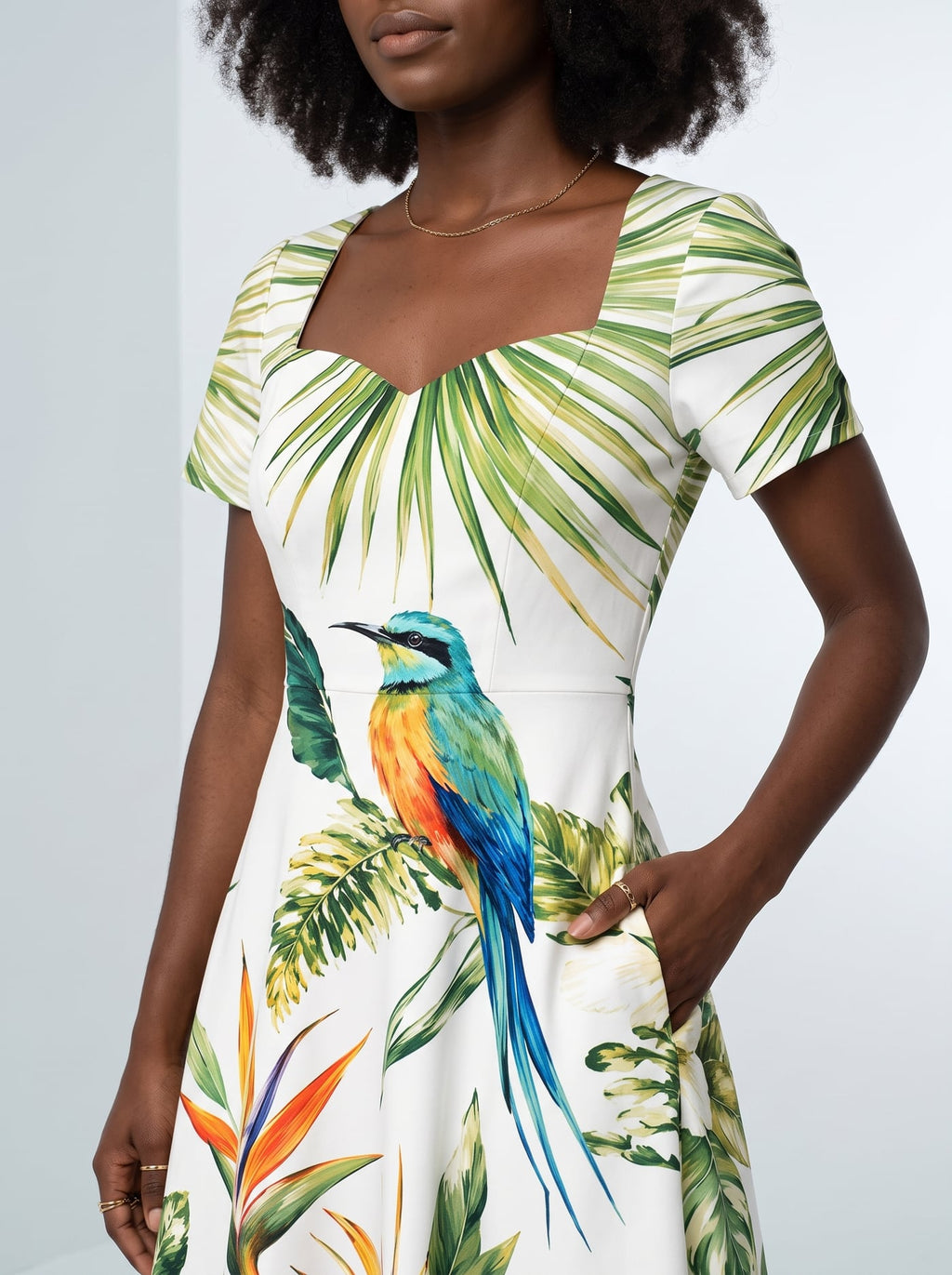 "Ndege" Sweetheart Midi Dress