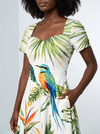 "Ndege" Sweetheart Midi Dress