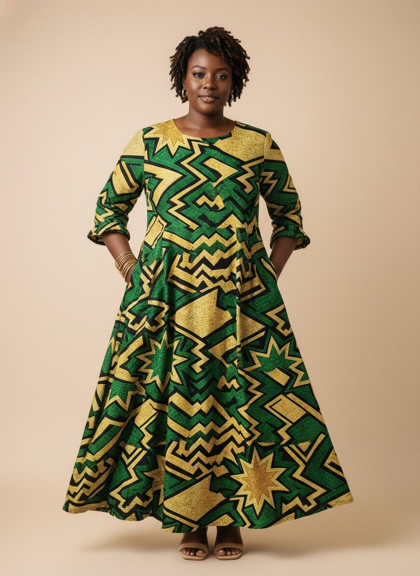Emerald Sheba Long Sleeve Maxi Dress