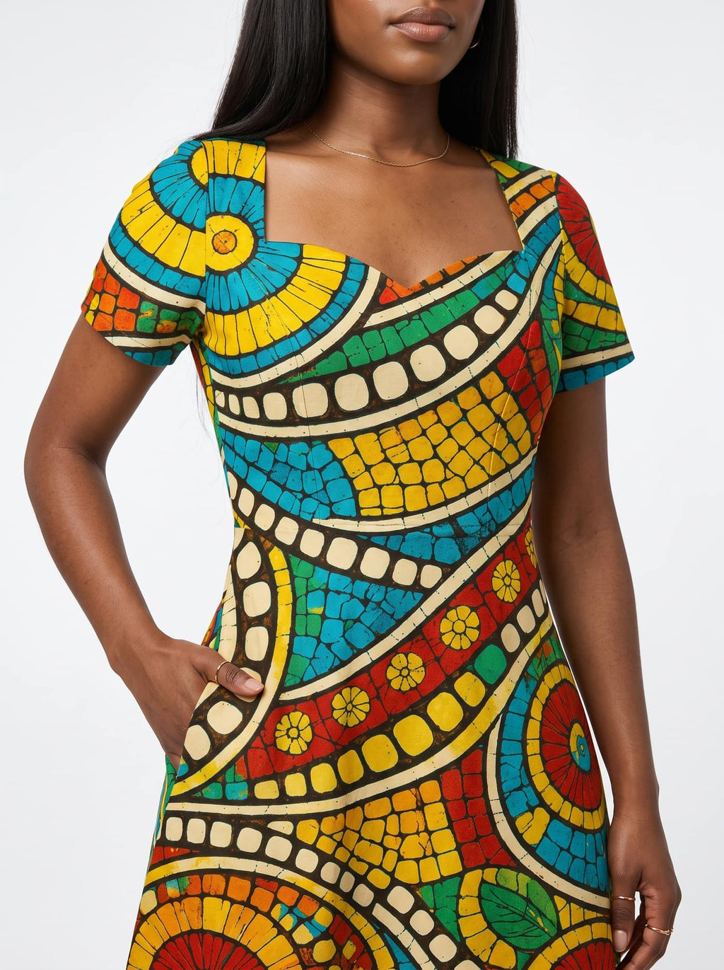 "Taji" Sweetheart Midi Dress