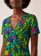 "Zumaridi" V Neck Midi Dress
