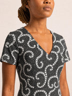 "Duara" V Neck Midi Dress
