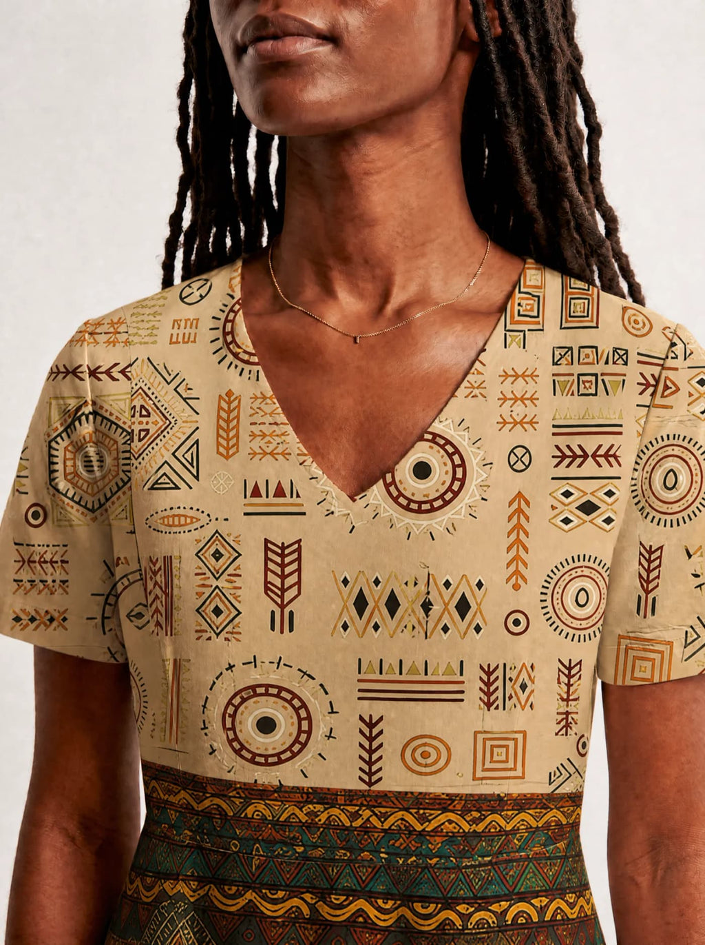 "Mto" V Neck Midi Dress Promo