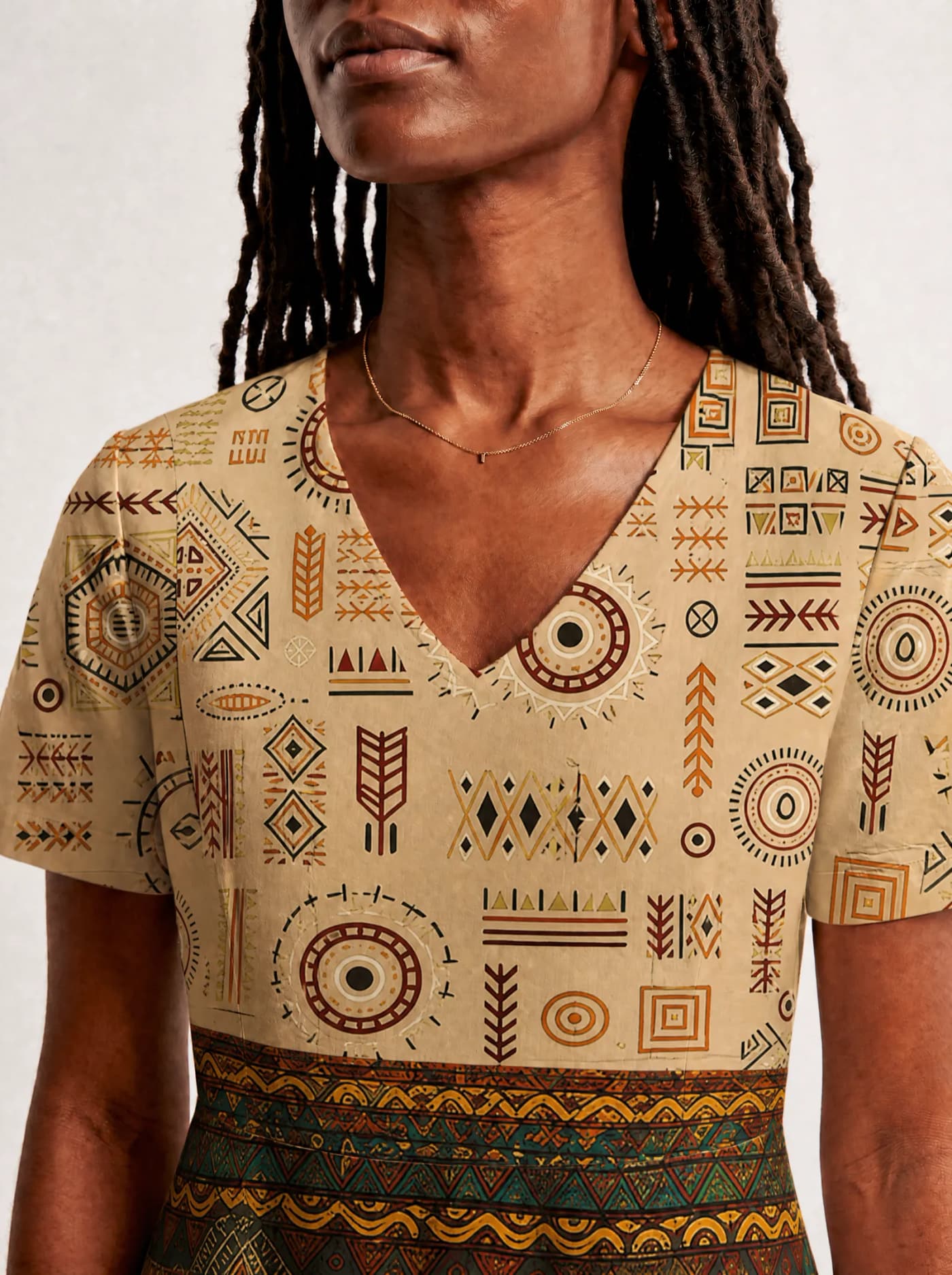 "Mto" V Neck Midi Dress Promo