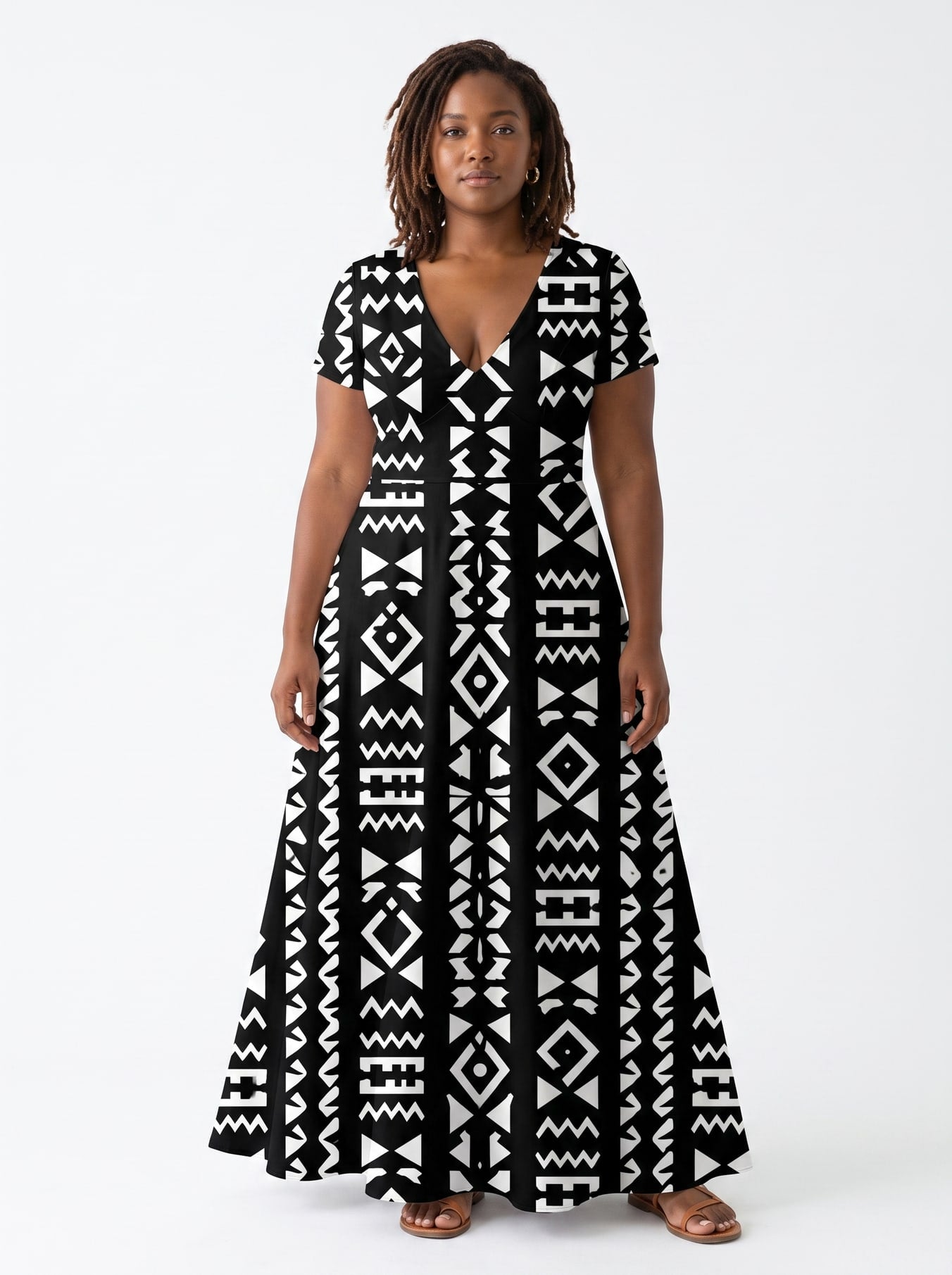 "Kuba" Short Sleeve Maxi Dress