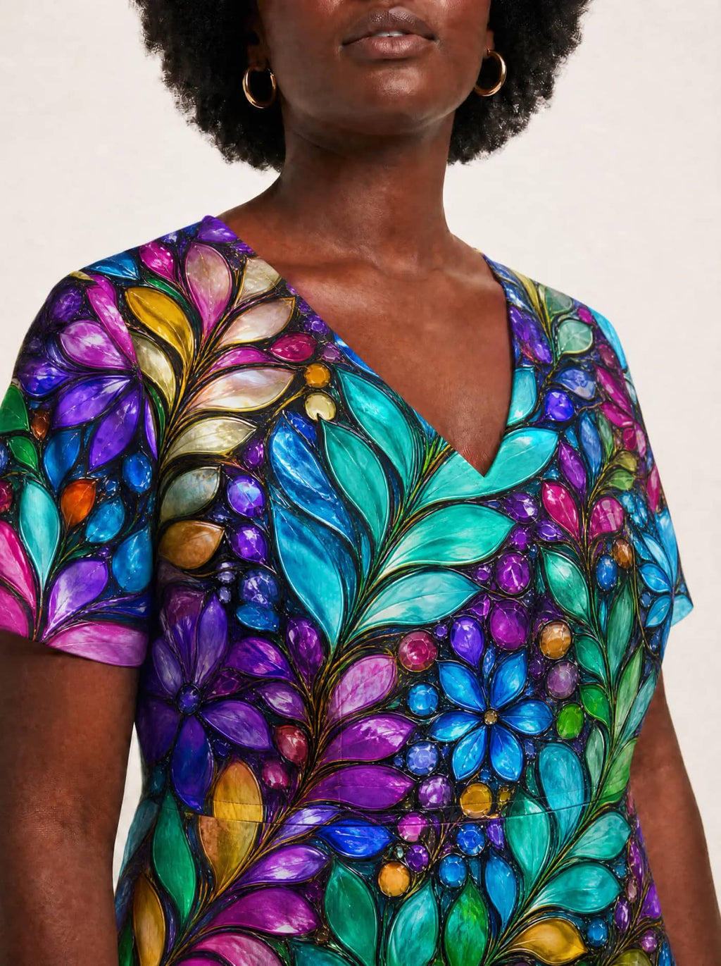 "Upinde" V Neck Midi Dress Promo