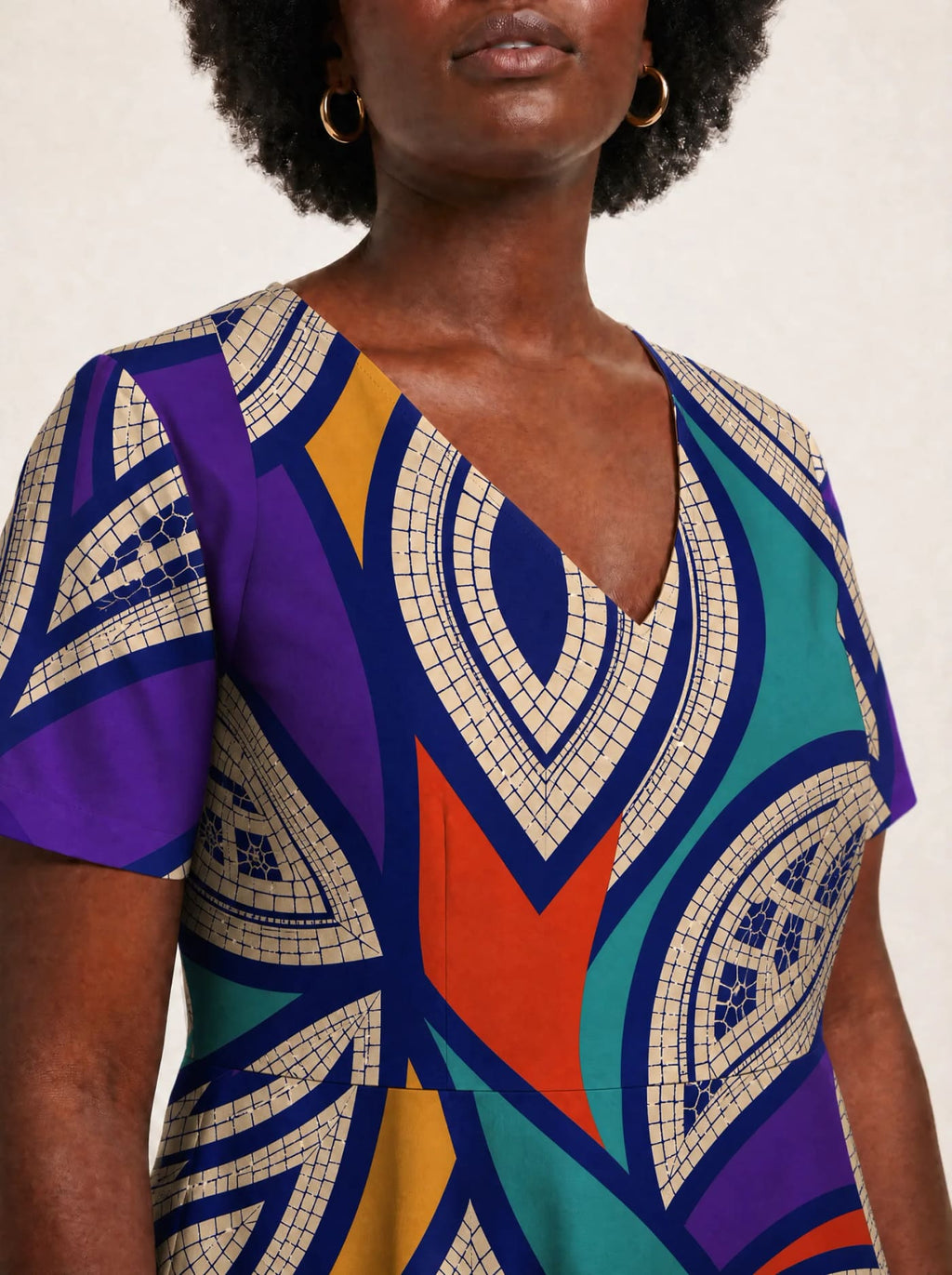 "Johari" V Neck Midi Dress Promo