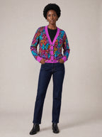 "Rangi" Cardigan — on model with hands in her jeans pockets