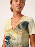 "Wimbi" V Neck Midi Dress Promo